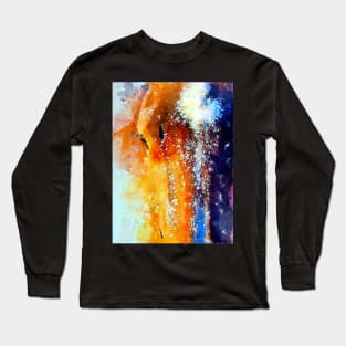 Watercolor Horse Face Long Sleeve T-Shirt